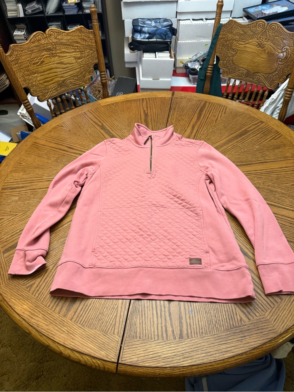 L.L. Bean Women’s Rose Pink Quilted Half-Zip Pullover